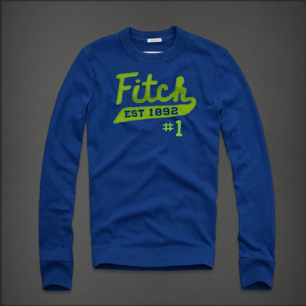 Abercrombie Fitch Hombres De Cuello Redondo Largo Remera AF5829